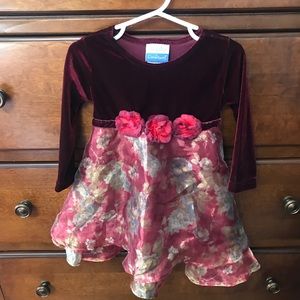 Brooke Lindsay ⚜️ Burgundy Red Velvet Floral Dress
